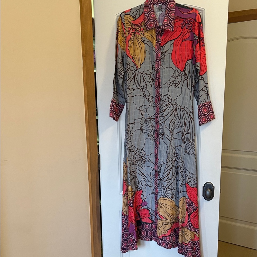 Floral Gray Maxi Dress